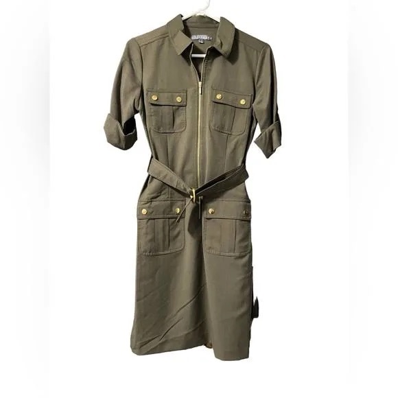 Army green utility dress - Picture 2 of 6